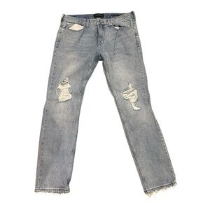 PACSUN Light Blue Ripped Slim Jeans